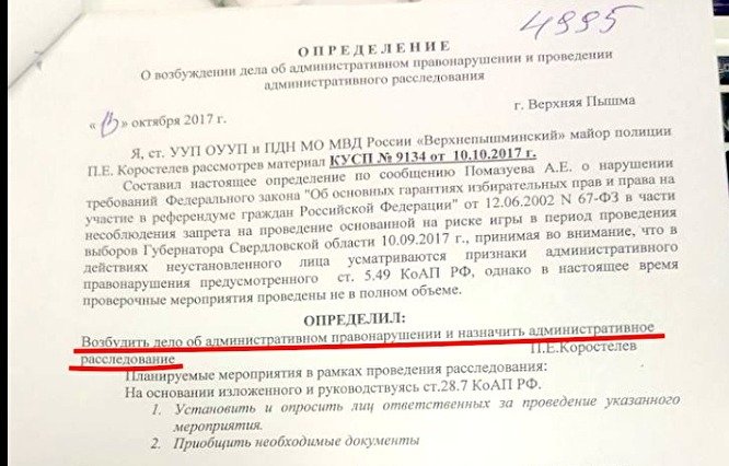 По факту проведения лотереи в день выборов в Свердловской области возбудили дело
